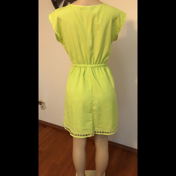 Neon Green Midi Dress - Picture 2 of 4
